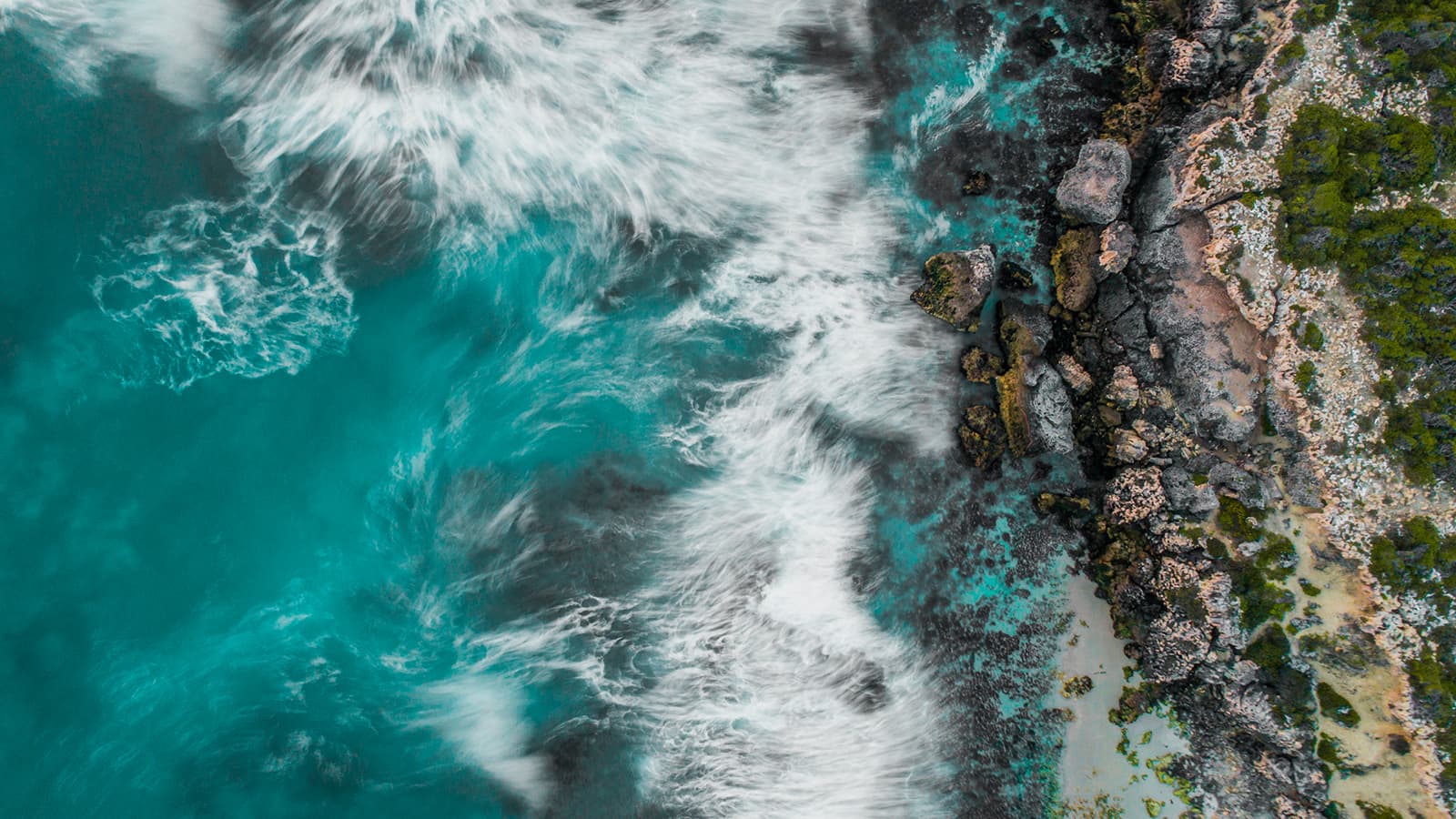 Drone shot of Burns Beach Coastline Western Australia.